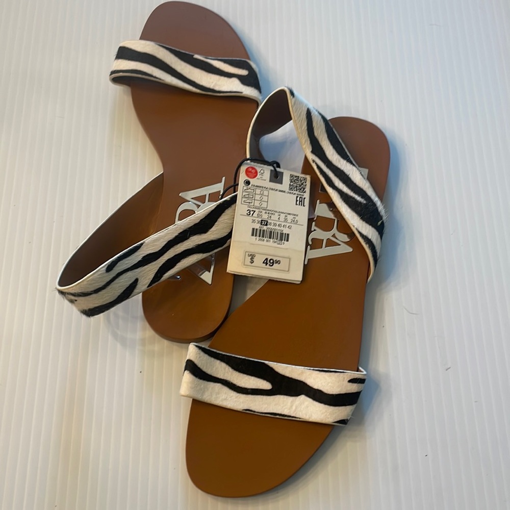 Zara zebra sandals.  NWT.  Perfect condition.